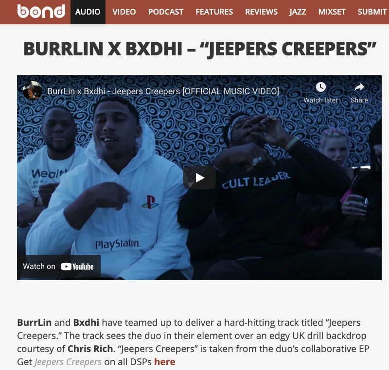 THE WORD IS BOND: BURRLIN & BXDHI - "JEEPERS CREEPERS" [REVIEW]