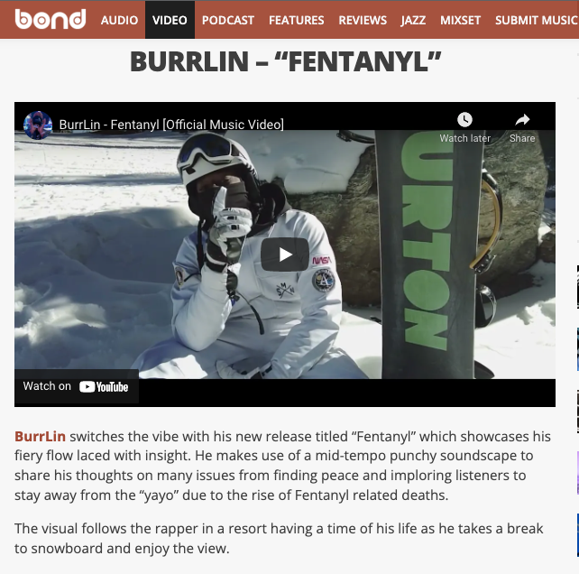 THE WORD IS BOND: TOP 5 VIDEOS [BURRLIN - FENTANYL]